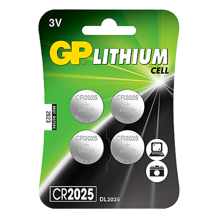 Knappcellsbatteri GP Litium CR2025 4/fp
