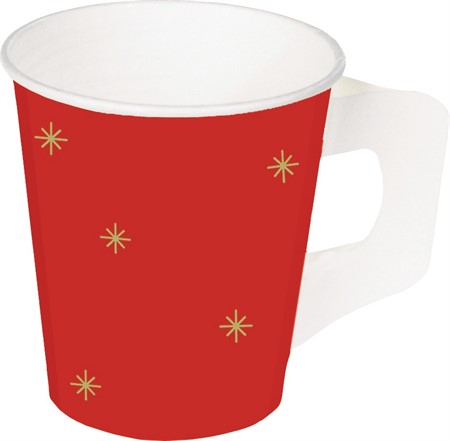 Glöggbägare med öra Röd/Guld 17,5cl 45 st