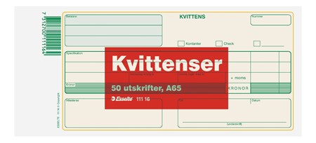 Kvittenser Esselte A65