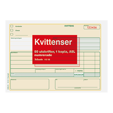 Kvittenser Esselte A5L