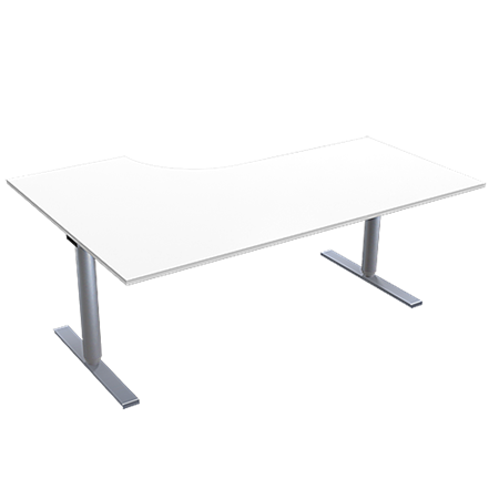 Sitt/ståbord eldrivet 2-pelar 160x120H cm vit