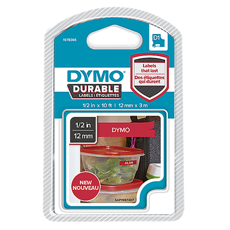 Märktejp Dymo D1 Durable vit/röd