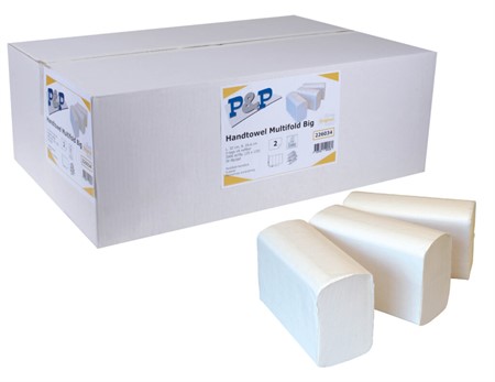 Pappershandduk P&P Multifold 2-lags 3000st (25 buntar)