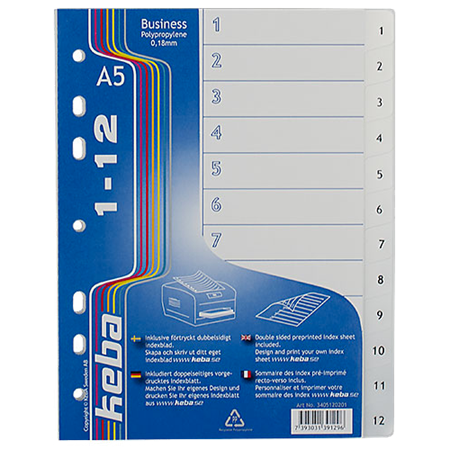 Plastregister KEBAdivider Business A5 1-12