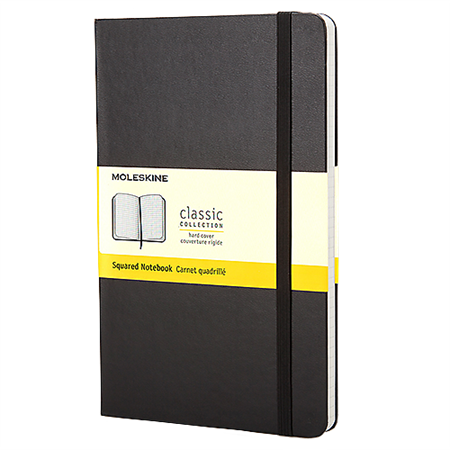 Block Moleskine Hard Large rutat svart