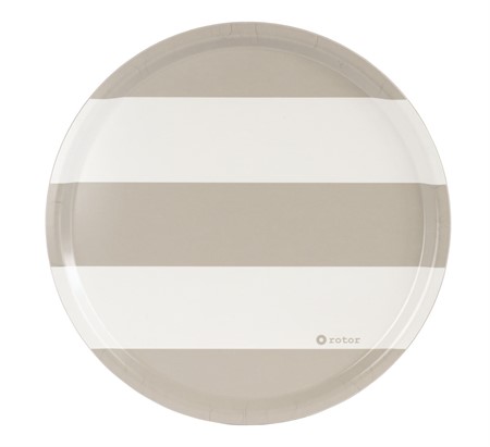 Rund bricka Stripes Blond Ø38 cm beige/vit