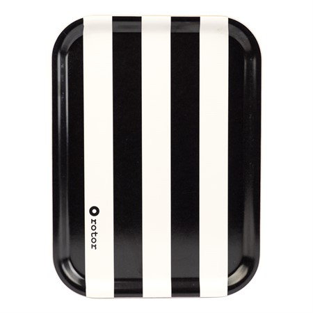 Serveringsbricka Stripes 27x20 cm svart/vit