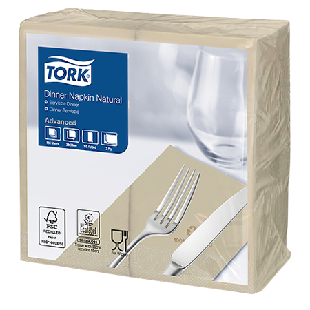 Servett Tork Natur 39x39 cm 150/fp