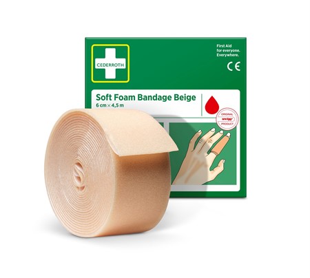 Plåster/Bandage Soft Foam Beige 6cm x 4,5m