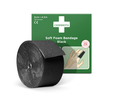 Plåster/Bandage Soft Foam 6cm x 4,5m Svart