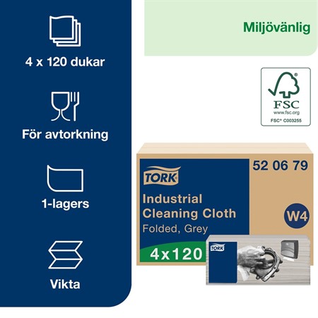 Rengöringsduk Tork W4 Flexibel 120st