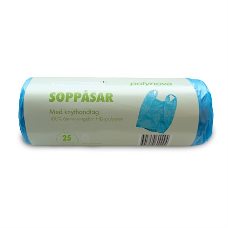 Avfallspåse Blå Knythandtag 30lit 25st/rulle