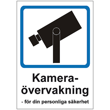 Skylt Kameraövervakning 148x210 mm