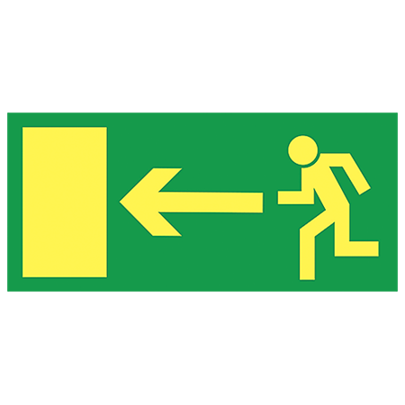 Utrymningsskylt Nödskylt Vänster