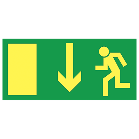 Utrymningsskylt Nödskylt Ner