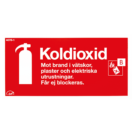 Brandskylt Typskylt Koldioxid