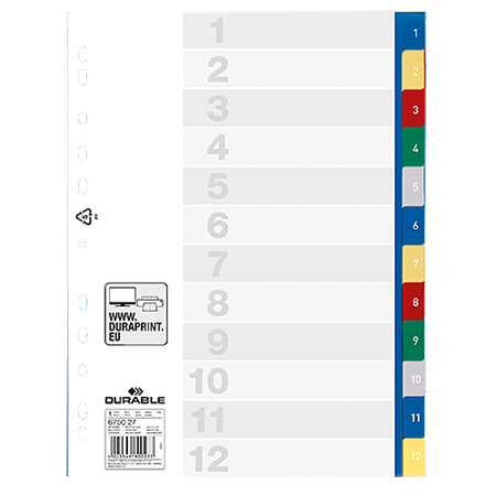 Plastregister Durable 1-12