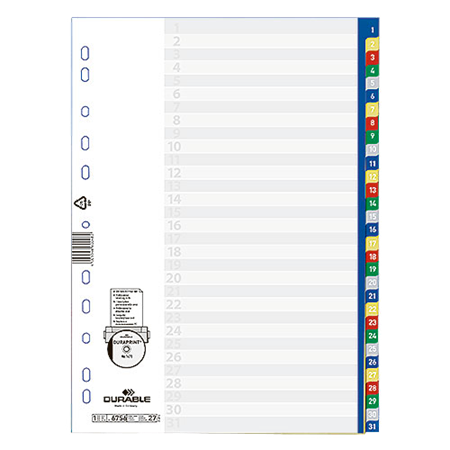 Plastregister Durable 1-31