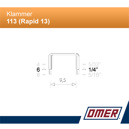 Häftklammer 113/6 5000 st