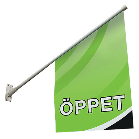 Fasadflagga Öppet