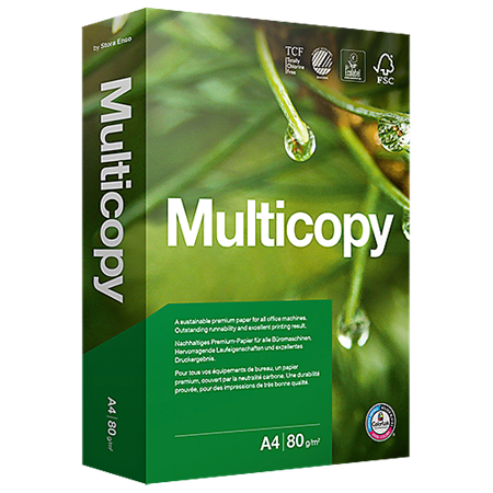 Kopieringspapper Multicopy A4 hål 80 g 500/fp