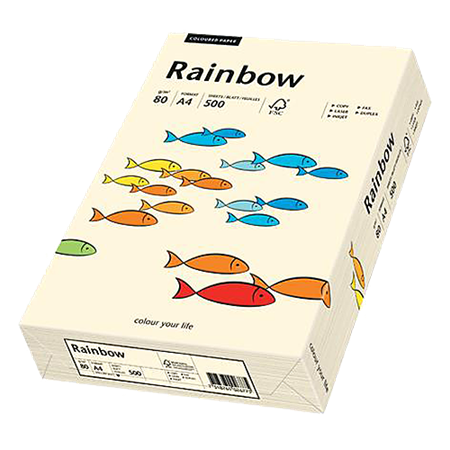 Färgat papper Rainbow A4 80 g creme 500/fp