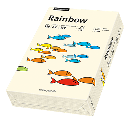 Färgat papper Rainbow A4 120 g creme 250/fp