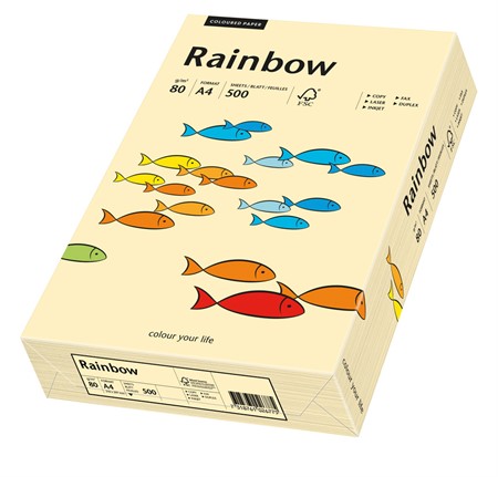 Färgat papper Rainbow A4 80 g chamois 500/fp