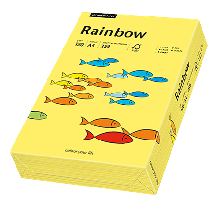 Färgat papper Rainbow A4 120 g gul 250/fp