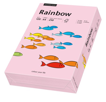 Färgat papper Rainbow A4 120g ljusrosa 250/fp
