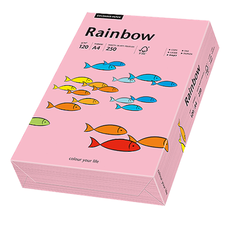 Färgat papper Rainbow A4 120 g rosa 250/fp