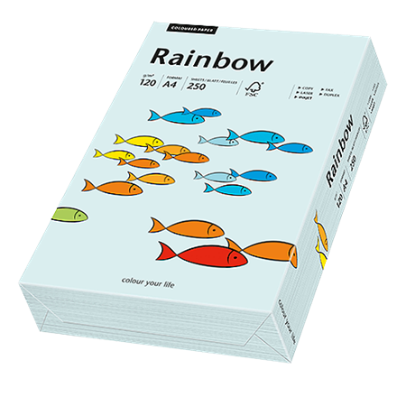 Färgat papper Rainbow A4 120 g ljusblå 250/fp