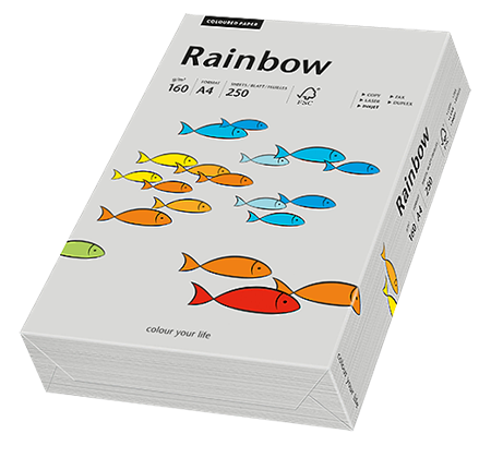 Färgat papper Rainbow A4 160 g grå 250/fp