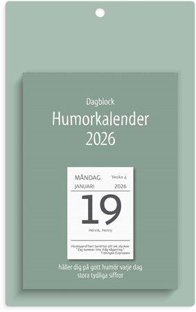 Kalender 2026 Väggplån med dagblock Humor