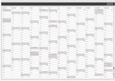 Väggkalender 2025 Väggblad Elegant 980x680 mm