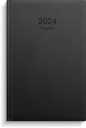 Kalender 2024 Dagbok svart konstläder