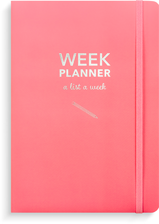 Week Planner, odaterad, rosa