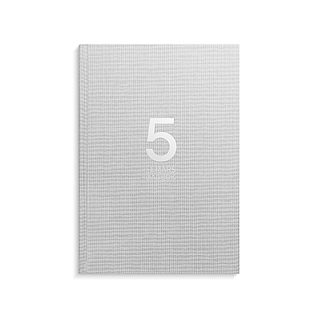 5-årsdagbok, grå linnetextil