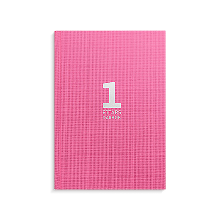 1-årsdagbok, rosa linnetextil