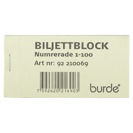 Biljettblock 1-100 grön