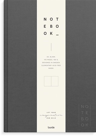 Anteckningsbok Notebook Textile A4 olinjerad mörkgrå