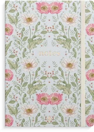 Anteckningsbok Notebook Deluxe A5 blue flower