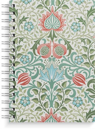 Anteckningsbok Notebook A5 blue/green flowers