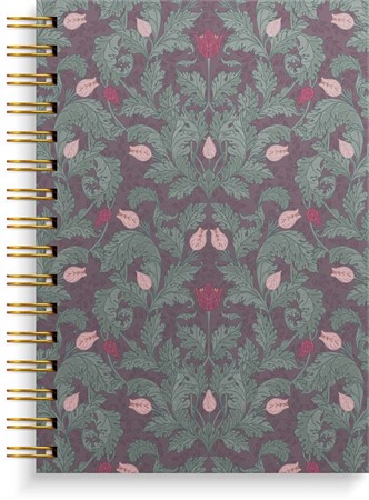 Anteckningsbok Notebook A5 burgundy flowers