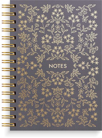 Anteckningsbok Notebook A5 black flower