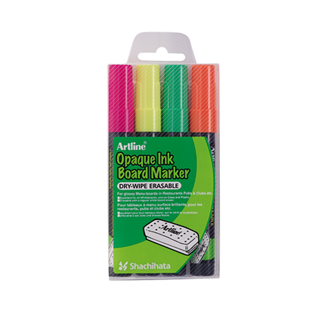 Märkpenna Artline Fluo Dry-Wipe Boardmarker 4-set