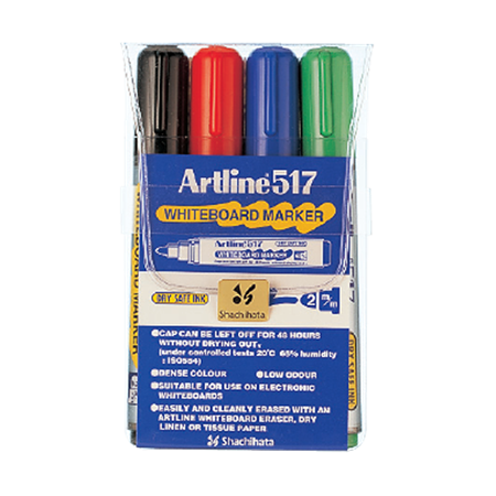 Whiteboardpenna Artline 517 4-set