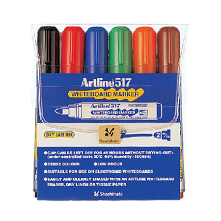 Whiteboardpenna Artline 517 6-set