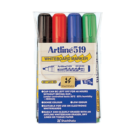 Whiteboardpenna Artline 519 4-set