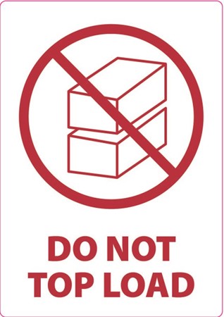 Varningsetikett "Do Not Top Load" 500 st